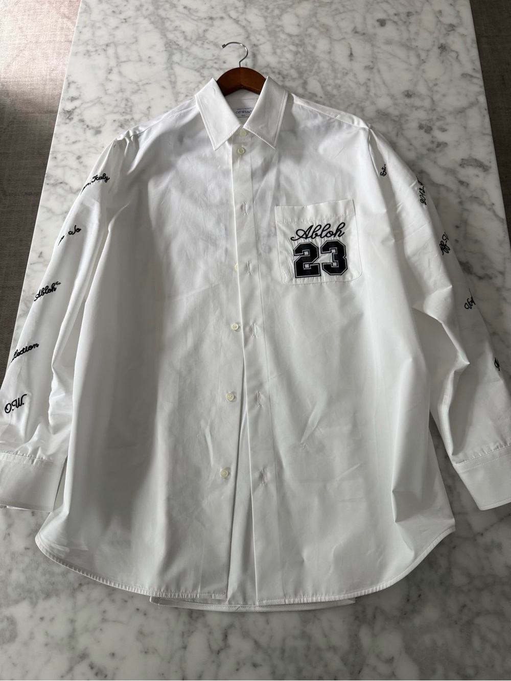 Off-White Embroidered '23' Long-Sleeve Shirt
